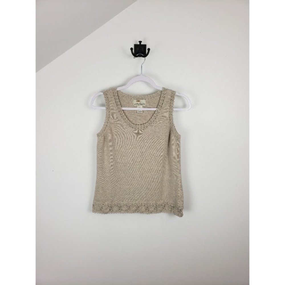 Bob Timberlake Beige Cream Knit Sweater Vest Grandma Grandmacore Size Large